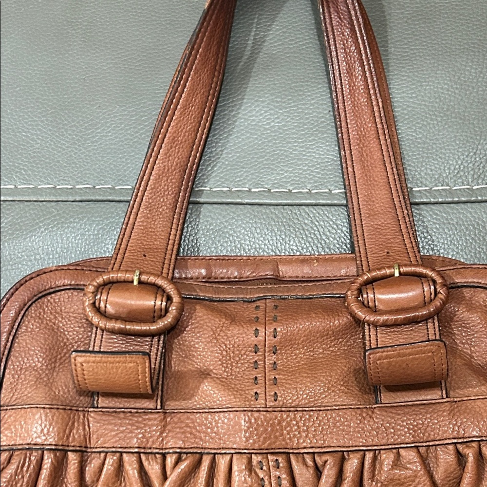 Cole Haan brown pebbled leather Women’s Shoulder Hobo Bag GUC - Picture 4 of 10